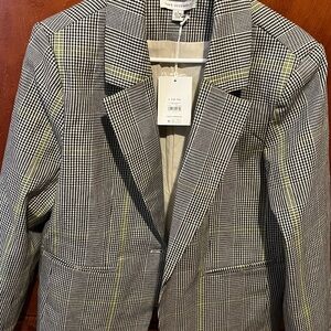 The Academy Plaid Women's Blazer - Black and White